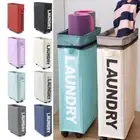 Collapsible Rolling Laundry Hamper Narrow Foldable Laundry Basket Home