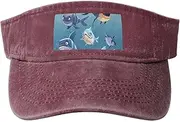 [RLDOBOFE] Sun Visor Hat Adjustable Empty Top Baseball Cap Ocean Fish Sun Hats for Women Men Sports Hats Summer Beach Cap