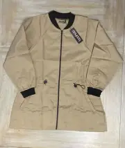 Womens Jacket 22 Plus Size Longline Bomber Stone Beige RRP £60 Boohoo
