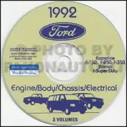 1992 Ford Van Shop Manual on CD Econoline E150 E250 E350 Club Wagon Service