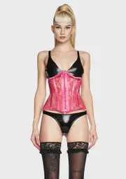 [Daisy Corsets] Lavish Fuchsia Sheer Lace Under Bust Corset