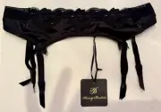 Honey Birdette Black Raven Suspender Size S RRP$59.95