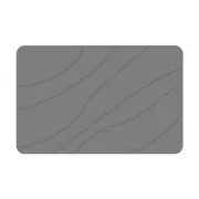 New Oriental Hard Diatomite Bath Mat (Lines) 60x39CM Quick Absorption Anti-Bacterial - Dark Grey