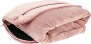 Travel Blanket Soft Flannel Airplane Blanket, Portable Compact Flight Blanket for Cars Airplanes Camping Warm Travel Blanket Pillow with Luggage Strap and Buckle 63x39 Inch 2 in 1 (Pink)