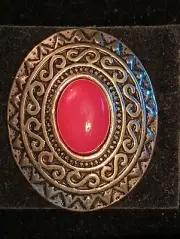 Paparazzi Pink Ring Silver Metal Stretch Band