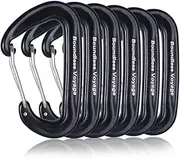 Boundless Voyage 2/6 Pack Carabiner Clip Aluminum Alloy Heavy Duty Locking D-Type Clips Light but Strong Hook Pefect for Hammocks Outdoor Camping Climbing Hiking Traveling Fishing Backpack BV1026