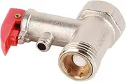 Nickel Plated Brass Pressure Relief Valve, 0.9MPA G1/2in Check Valve for Water Heater, Tankless Water Heater Pressure Safety Valve