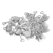 40pcs Sewing Hooks and Eyes Closure Set Silver Tone