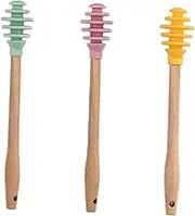 Mobestech 1Set Assorted Color Silicone Honey Dippers Honey Stirring Sticks for Honey Syrup Viscous Substances for Use