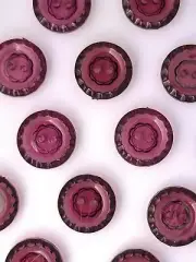 SIZE 24L - 5/8", CRYSTAL BUTTON, WINE, 1 DOZEN, SHINY FINISH, FREE SHIPPING USA