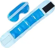 minkissy Sleep Blindfold Velvet Eyeshade for Cold Hot Therapy Moisturizing Neck Wrap Set Blue Gel