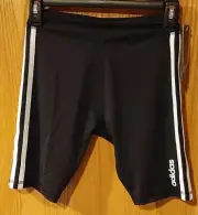 NWT Girls Adidas Side Stripe Bike Shorts Large 14 Black Climalite - 4152