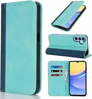 [Cavor] for Samsung Galaxy A15 4G, Samsung A15 5G Case,Premium Leather Folio Flip Wallet Case Cover Magnetic Closure Book Design with Kickstand Feature & Card Slots-Sky Blue