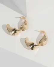 Gold Twisted Hoop Earrings