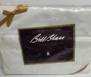 Vintage Springmaid Bill Blass Cotton Percale Double Flat Sheet White NOS NEW