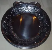 Wilton Armetale Merry Christmas Y'all 8" Round Tray with Serving Utensil Silver