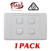 1 x 4 Gang Quad Wall Switch - 2 Way Switching - Electrical Light Switch - SAA