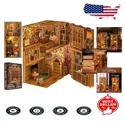 Miniature House DIY Book Nook with Detailed Instructions and LED Light