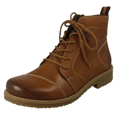 Ladies Rieker Fleece Lined Zip and Lace Up Fastening Boots, 73501