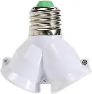 FUSHIJIU 2PCS E27 1 to 2 Lamp Base Adapter Double Head E27 Socket Base Extender Splitter E27 Socket Bulb Holder Adapter Converter