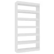 vidaXL Book Cabinet/Room Divider High Gloss White Engineered Wood Home Storage