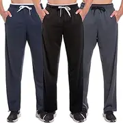 [SACUIMAN] Mens Sweatpants with Zipper Pockets Open Bottom Athletic Pants for Workout,Running,Training,Jogging,Gym