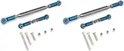 2X Metal Adjustable Steering Linkage Servo Link Pull Rod Turnbuckle for MN D90 D99 MN-90-45 1/12 RC Car Crawler,Blue