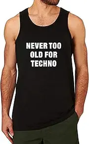 [Lyprerazy] Men's Never Too Old for Techno Workout Gym Funny Printed Tank Top
