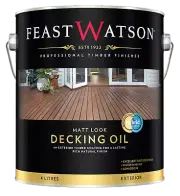 Feast Watson MATT LOOK DECKING OIL 4L Lower Sheen, Natural Look JARRAH*AUS Brand