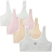 [SIAEYINFY] Girls Bra, 6PCS Girls Training Bra Cotton Bralette Seamless Cami Crop Bras