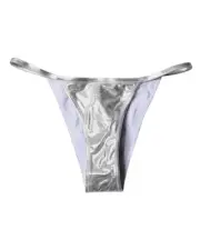 Dolce & Gabbana Metallic Bikini Bottoms Women Silver Swimwear