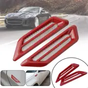 2x Red Car Truck Side Air Flow Hood Scoop Vent Bonnet Decor Cover Accessories (for: MG)