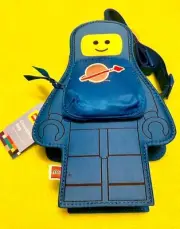 Lego Mini Figure Blue Astronaut Zip Bag Pouch Case Purse Murse Crossbody