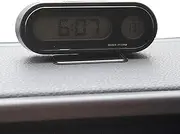 Temperature Clock for Car | 2 in 1 Digital Clock Temperature Gauge Luminous - Electronic Gauge Adhesive Watch, Time Meter with LED Display for Vehicle Dashboard & Air Vent
