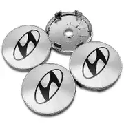 4pcs Car Accessories Car Wheel Hub Center Cap Stickers Emblem Decals For Hyundai Accent Tucson I30 Ix35 Santa Fe Sonata Gv70 G70 60mm silver
