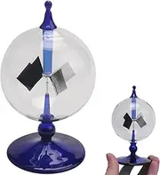 Radiometer Solar Spinning, Clear Glass Physics Teaching Tool for Solar Energy, Windmill Gift for Home, Office Desk Decoration