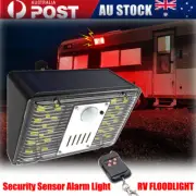 2 IN 1 Outdoor Motion Sensor Alarm Lamp LED Strobe Car RV Security Floodlight AU