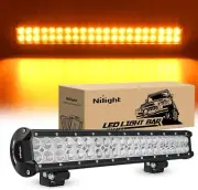 Nilight LED Light Bar 20 Inch 126W Spot Flood Combo Amber Beam LED Work Light