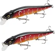 2 Pcs Fishing Bait 11.5cm/14g Minnow Crankbait Wobblers 3D Eyes Perch Artificial Bait Pike Carp Bait Swim Bait Fishing Sinking Lures
