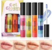 [BeauFairy] Lip Gloss Set, 4 PCS, Tinted Lip Balm, No-Sticky Lip Oil, Hydrating Liquid Lipstick, Moisturizing Lip Lacquer, Long Lasting Enhanced Gloss Lip Glaze Beauty Makeup Cosmetic for Girls, 177