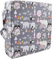 Sunmall Toddler Booster Seat for Dining Table,Chair Increasing Cushion for Baby Kids,Portable Dismountable Adjustable Highchair Booster(Dark Grey)