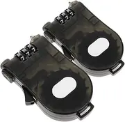 TOBBOMEY 2pcs Retractable Wire Lock for Suitcase Plastic Combination Lock for Closet Bike Suitcase Motorcycle Luggage Security