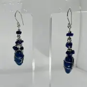 Aretes Artesanales Del Peru Con Piedra Azul Hechos A Mano Bisuteria Artesanal