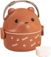 Bear Lunch Box, Lunch Box Work with Spectacled Bear Design, Microwave Safety Reusable Cooler Lunch Box with Handle Work School Picnic