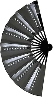 [Generic] Light Up Folding Hand Fan - Stage Performance Fan,Stage Performance Props for Wedding Night Club, Hot Weather Cooling Tools