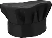 [COMPUKAS] Elegant Chef Work Hat Cotton Baker Hat Cap Kitchen Cooking Unisex Food Service Cap Black