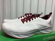 Men Brooks Levitate 6 RUN MERRY CHRISTMAS SWEATER White Red Silver sz 13 Running
