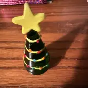 Handcrafted Green Decorative Glass Christmas Tree With Yellow Star On Top
