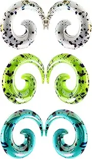 [Decentraland] 1 SET 2 mm(12 G) Acrylic Spiral Snail Tapers Plugs Tunnel Ear Stretcher Expander Gauges Stretching Swirl Ears Tunnels Kit Twist Earrings Plugs Body Piercing Jewelry Women Men White/Green/Cyan