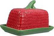 TOPPERFUN Ceramic Butter Dish with Lid Elegant Butter Keeper Container for Home Restaurant Use Chic Storage Design for Organized Dining Spaces